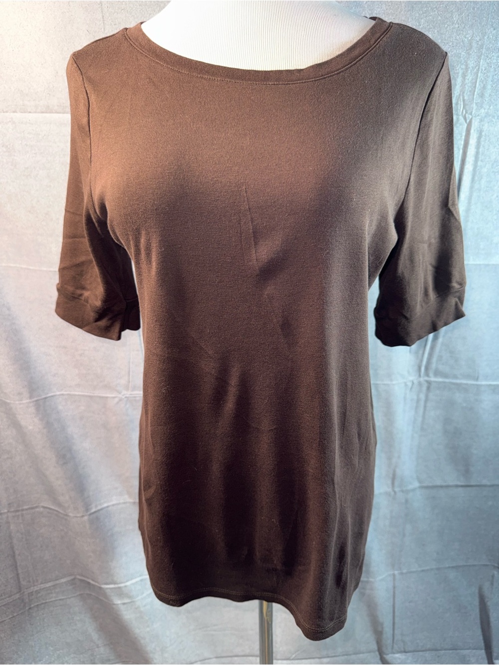 1943-Merona Brown Short Sleeve Crewneck Tee